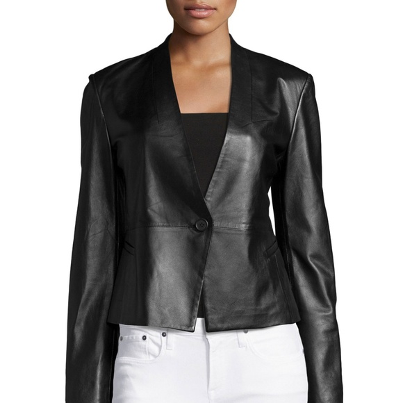 Neiman Marcus Jackets & Blazers - Leather One-Button Jacket